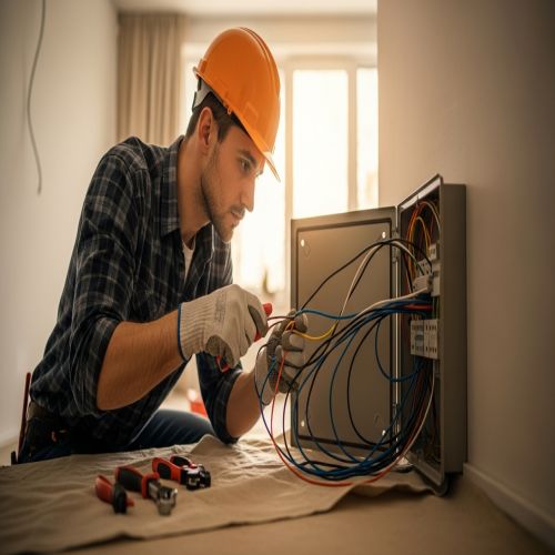 تأسيس الكهرباء للمباني في الجبيل